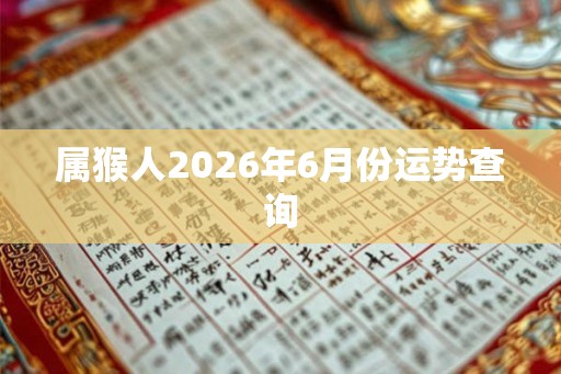 属猴人2026年6月份运势查询