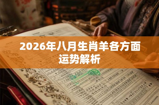 2026年八月生肖羊各方面运势解析