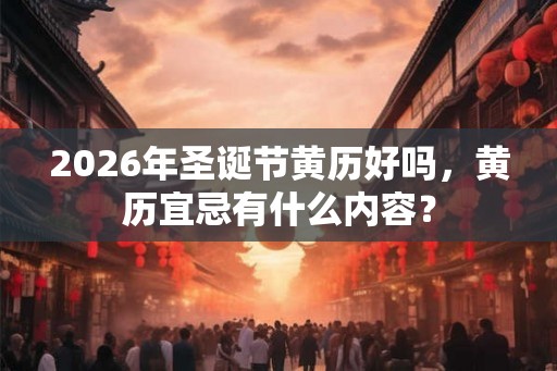 2026年圣诞节黄历好吗，黄历宜忌有什么内容？
