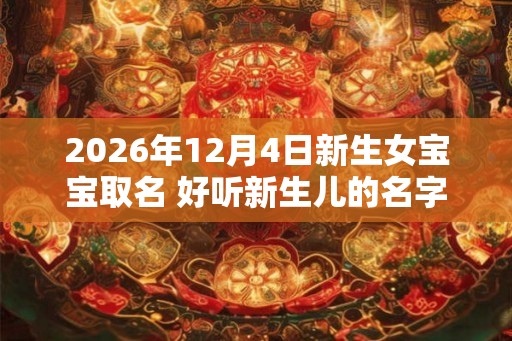 2026年12月4日新生女宝宝取名 好听新生儿的名字