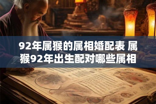 92年属猴的属相婚配表 属猴92年出生配对哪些属相