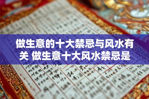 做生意的十大禁忌与风水有关 做生意十大风水禁忌是什么
