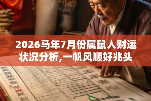 2026马年7月份属鼠人财运状况分析,一帆风顺好兆头