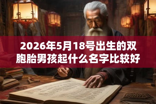 2026年5月18号出生的双胞胎男孩起什么名字比较好，五行属什么