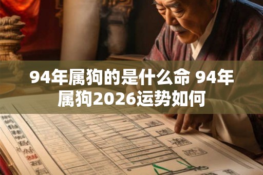 94年属狗的是什么命 94年属狗2026运势如何 94年属狗的是什么命 94年属狗2026运势如何