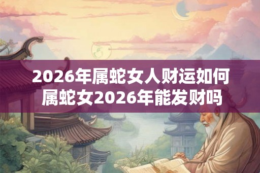 2026年属蛇女人财运如何 属蛇女2026年能发财吗