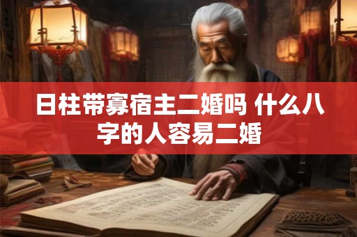 日柱带寡宿主二婚吗 什么八字的人容易二婚
