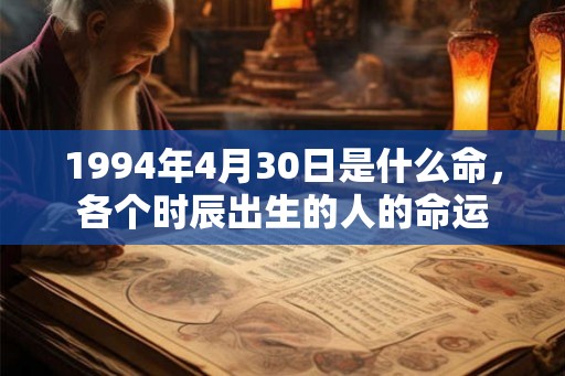 1994年4月30日是什么命，各个时辰出生的人的命运