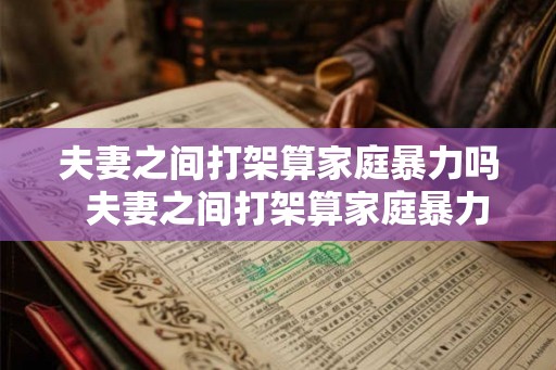 夫妻之间打架算家庭暴力吗  夫妻之间打架算家庭暴力吗
