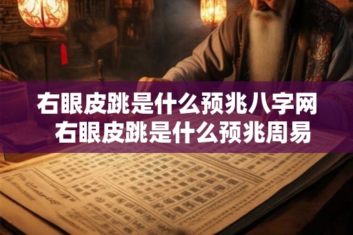 右眼皮跳是什么预兆八字网  右眼皮跳是什么预兆周易