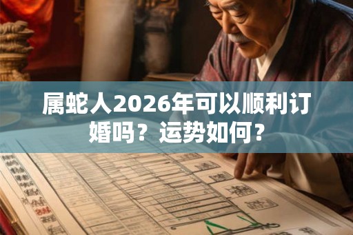 属蛇人2026年可以顺利订婚吗？运势如何？