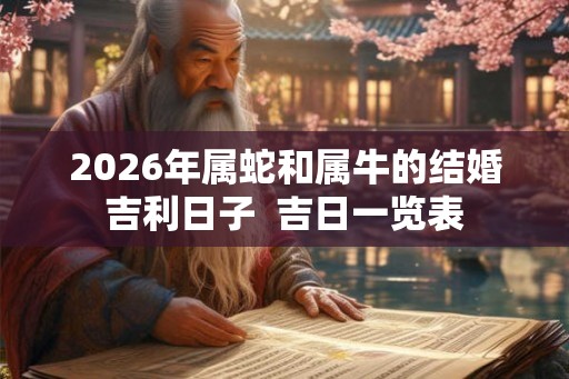 2026年属蛇和属牛的结婚吉利日子  吉日一览表