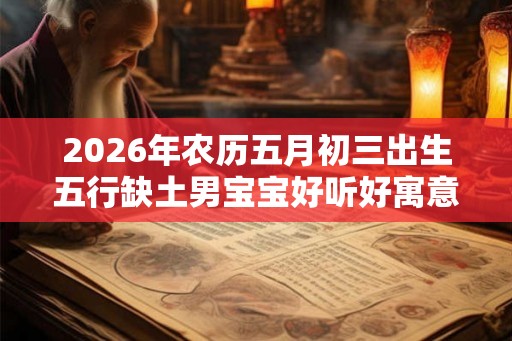 2026年农历五月初三出生五行缺土男宝宝好听好寓意名字推荐