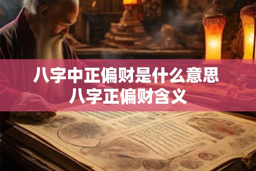 八字中正偏财是什么意思 八字正偏财含义 八字中正偏财是什么意思 八字正偏财含义