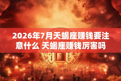 2026年7月天蝎座赚钱要注意什么 天蝎座赚钱厉害吗