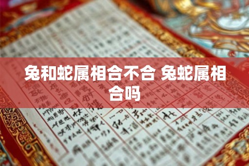 兔和蛇属相合不合 兔蛇属相合吗