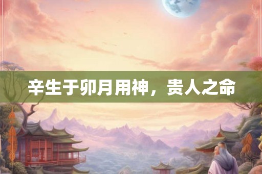 辛生于卯月用神,贵人之命 辛生于卯月用神,贵人之命