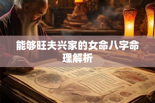 能够旺夫兴家的女命八字命理解析