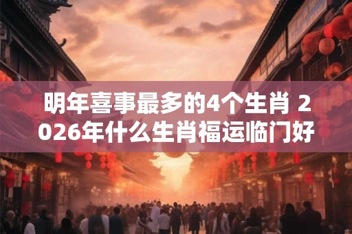 明年喜事最多的4个生肖 2026年什么生肖福运临门好事连连