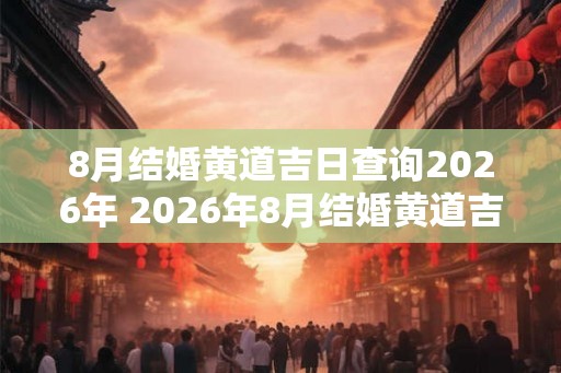 8月结婚黄道吉日查询2026年 2026年8月结婚黄道吉日是哪些