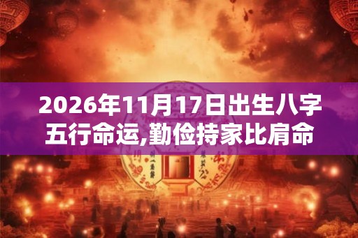 2026年11月17日出生八字五行命运,勤俭持家比肩命局