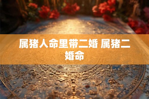 属猪人命里带二婚 属猪二婚命