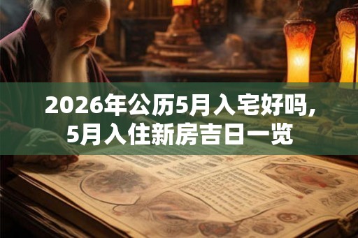 2026年公历5月入宅好吗,5月入住新房吉日一览