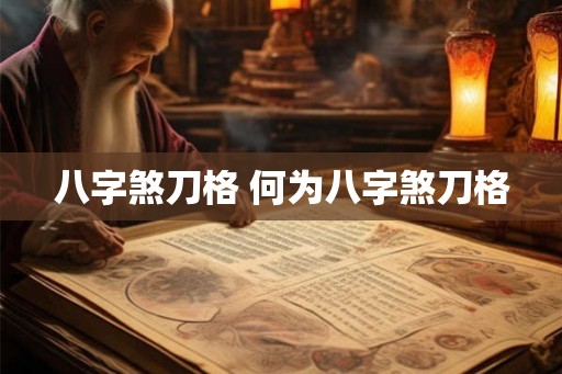 八字煞刀格 何为八字煞刀格