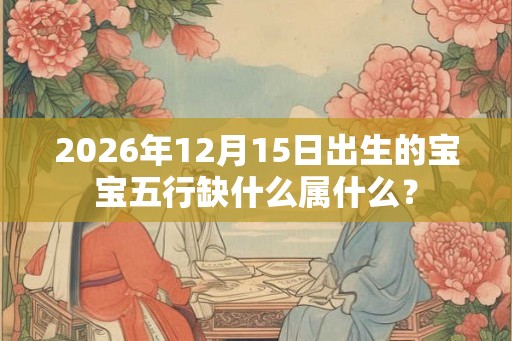 2026年12月15日出生的宝宝五行缺什么属什么？