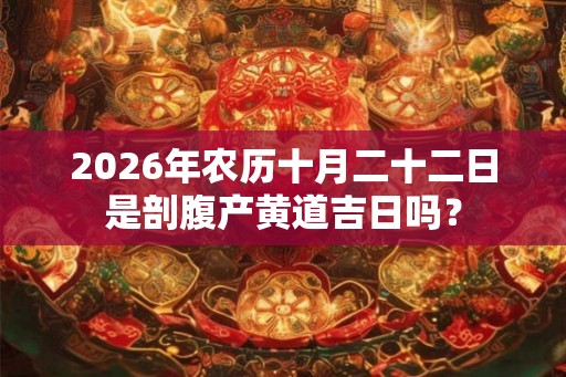 2026年农历十月二十二日是剖腹产黄道吉日吗？