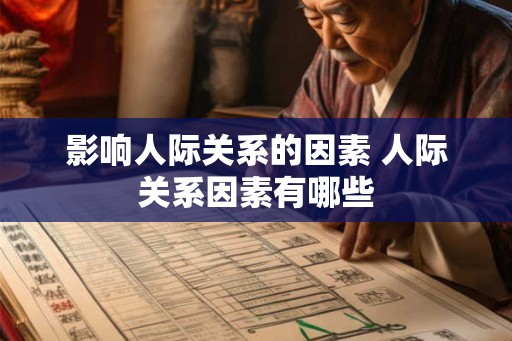 影响人际关系的因素 人际关系因素有哪些
