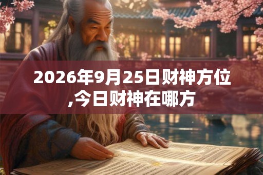 2026年9月25日财神方位,今日财神在哪方