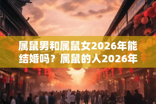 属鼠男和属鼠女2026年能结婚吗？属鼠的人2026年的结婚运势如何？