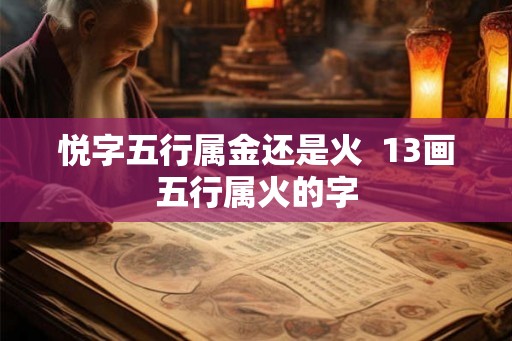 悦字五行属金还是火  13画五行属火的字
