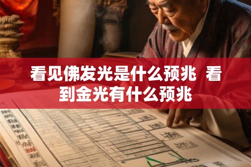 看见佛发光是什么预兆  看到金光有什么预兆