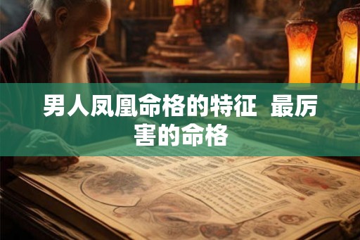 男人凤凰命格的特征  最厉害的命格