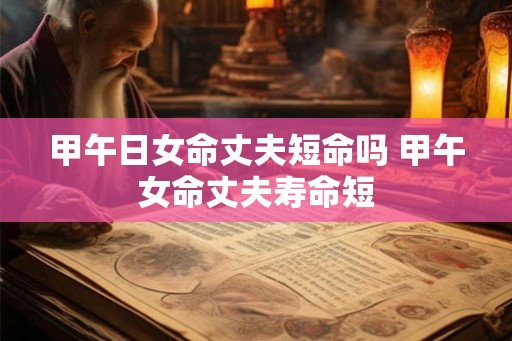 甲午日女命丈夫短命吗 甲午女命丈夫寿命短
