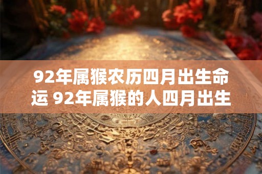 92年属猴农历四月出生命运 92年属猴的人四月出生的命运如何 92年属猴农历四月出生命运 92年属猴的人四月出生的命运如何