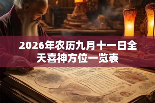 2026年农历九月十一日全天喜神方位一览表