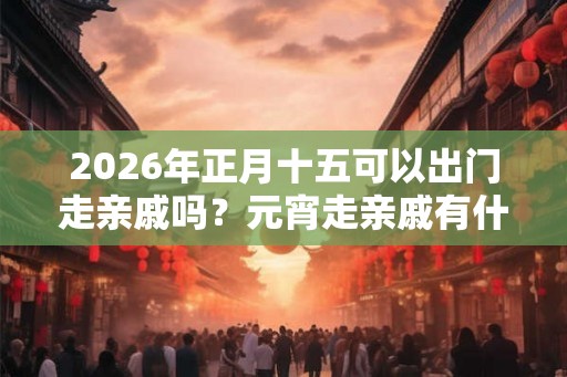 2026年正月十五可以出门走亲戚吗？元宵走亲戚有什么讲究？
