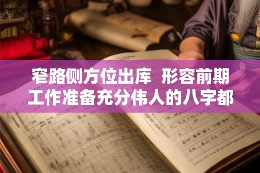 窄路侧方位出库  形容前期工作准备充分伟人的八字都一定好吗
