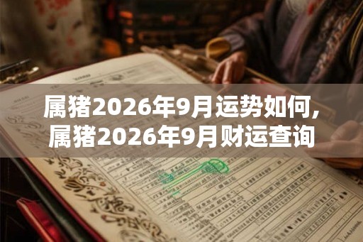 属猪2026年9月运势如何,属猪2026年9月财运查询