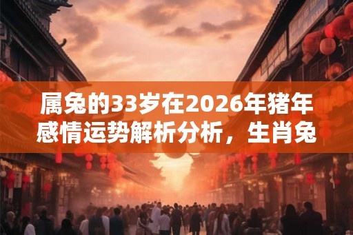属兔的33岁在2026年猪年感情运势解析分析,生肖兔的爱情观 属兔的33岁在2026年猪年感情运势解析分析,生肖兔的爱情观