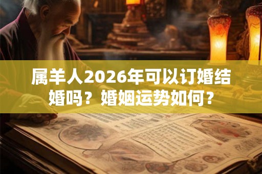 属羊人2026年可以订婚结婚吗？婚姻运势如何？