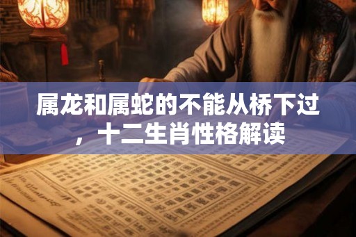 属龙和属蛇的不能从桥下过，十二生肖性格解读