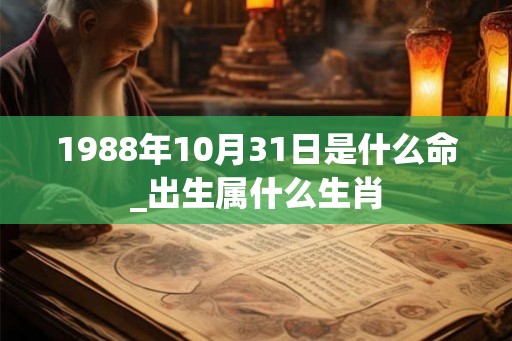 1988年10月31日是什么命_出生属什么生肖