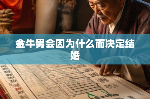 金牛男会因为什么而决定结婚