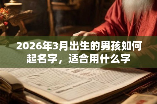 2026年3月出生的男孩如何起名字，适合用什么字