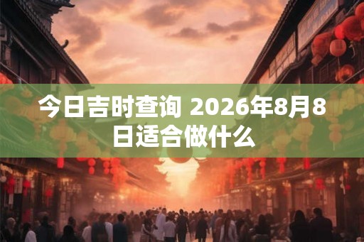 今日吉时查询 2026年8月8日适合做什么 今日吉时查询 2026年8月8日适合做什么
