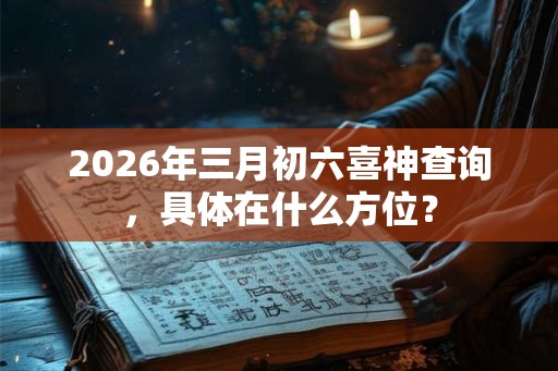 2026年三月初六喜神查询，具体在什么方位？